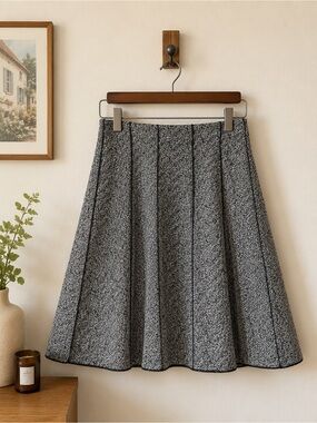 Roz & Ali Gray Textured A-Line Skirt